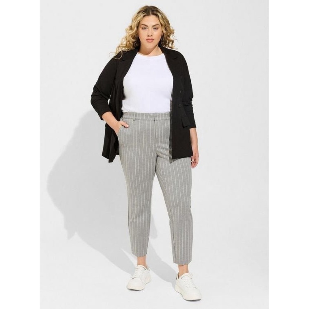 Torrid Women's Pants Slim Taper Luxe Ponte White/grey Zise 1R